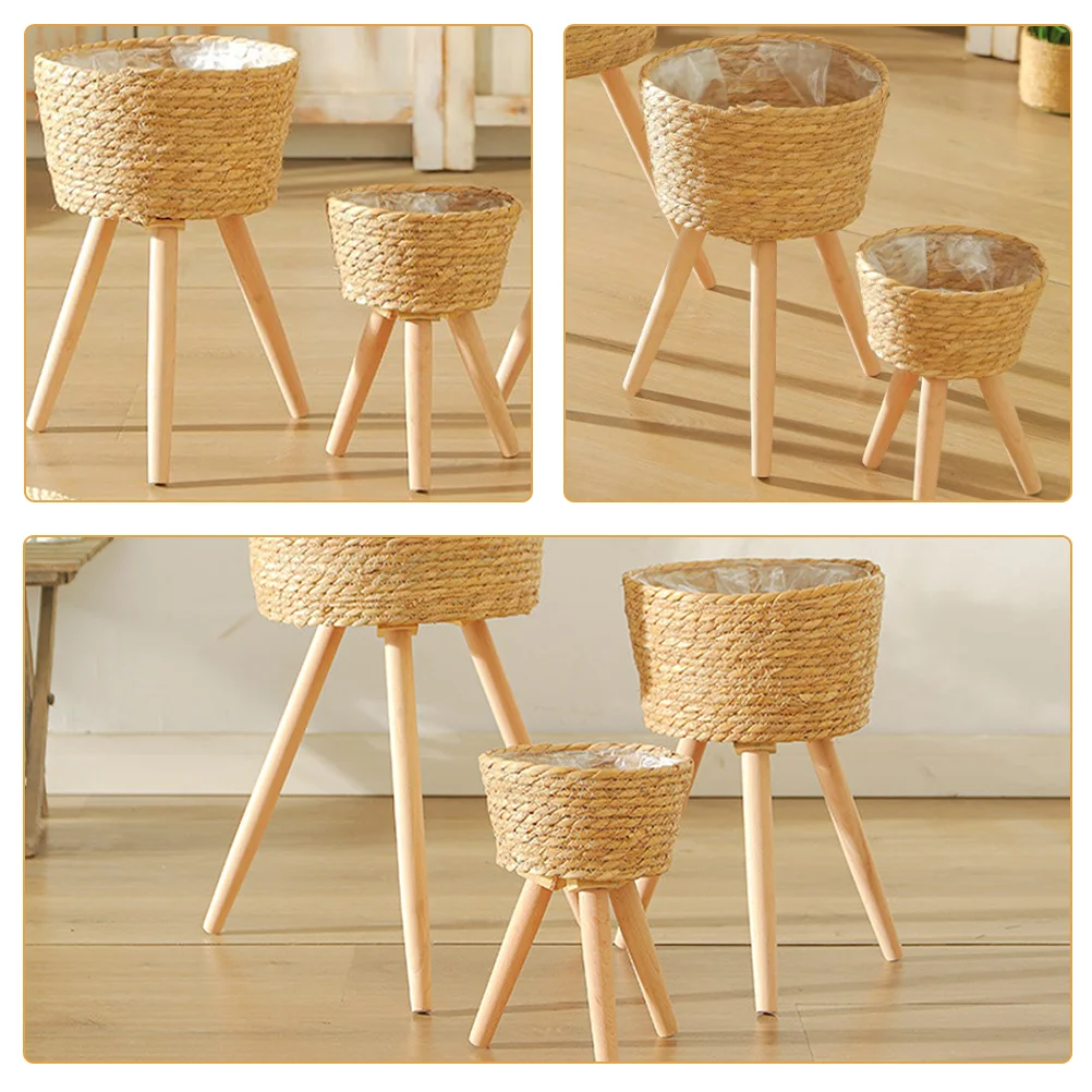 Корзина для цветов напольная подставка подставки растений комнатная деревянная