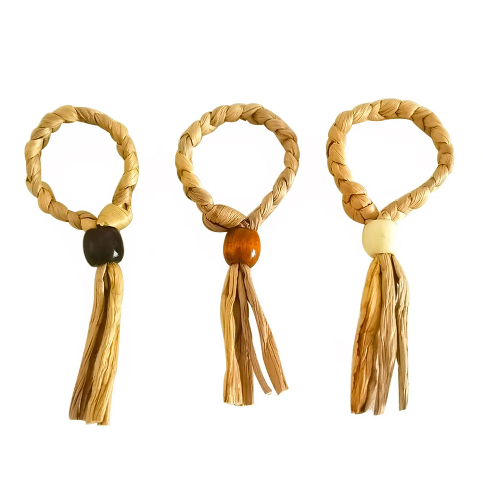 

6pcs Hand Straw Weaving Napkin Ring Rustic Style Environmental Friendly Napkin Buckle Birthday Wedding Party Table Decorations