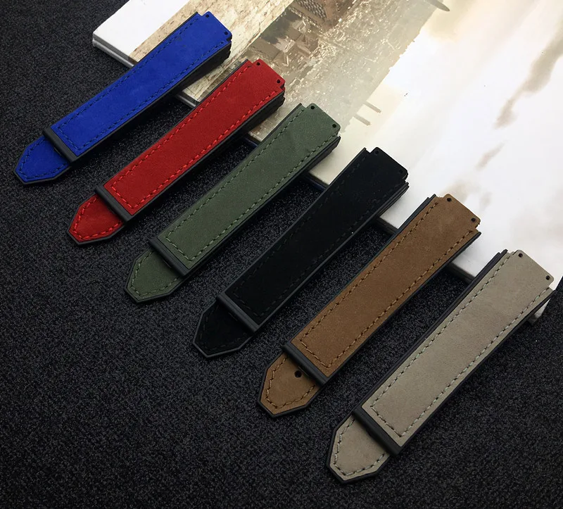 

Brand quality watchband For Hublot strap female women horse leather rubber silicone 21*15mm watch band belt 18mm buckle logo on