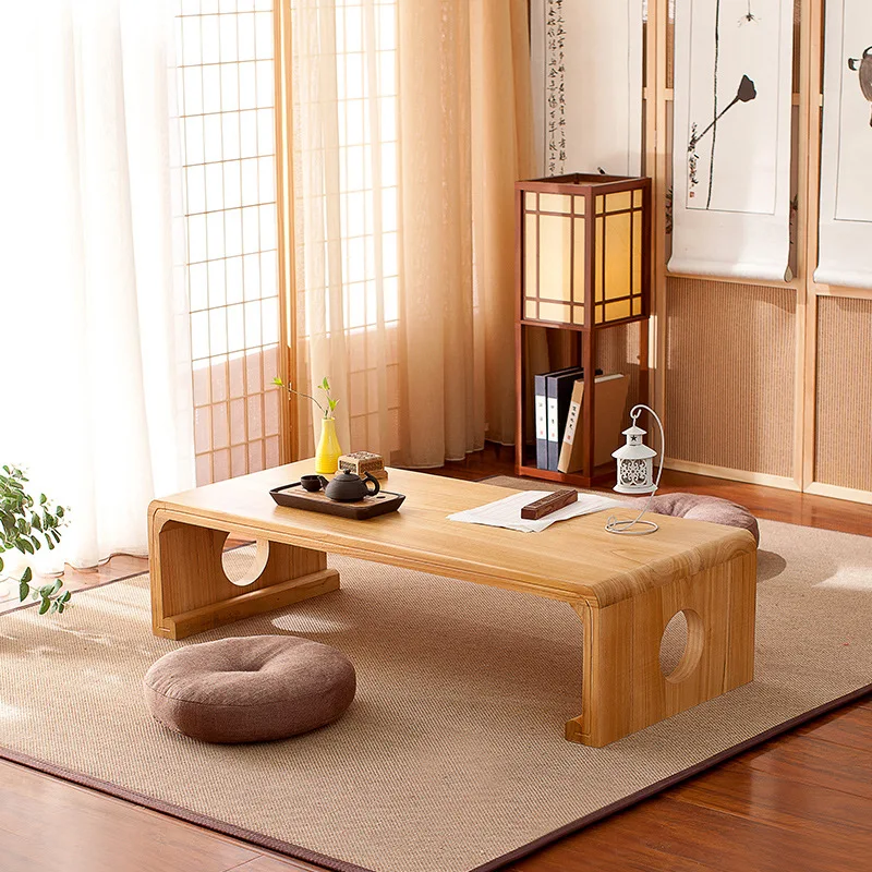

Japanese Vintage Indoor wood Furniture Asian Style Coffee Tea Living Room Low Table Rectangle 60*40cm Tatami Floor Table HW08