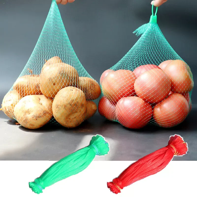 

10Pcs Fruit And Vegetable Packaging Net Nylon Woven Mesh Bag Eco-friendly Thickened Shopping Bag Gardening Network Multi Sizes