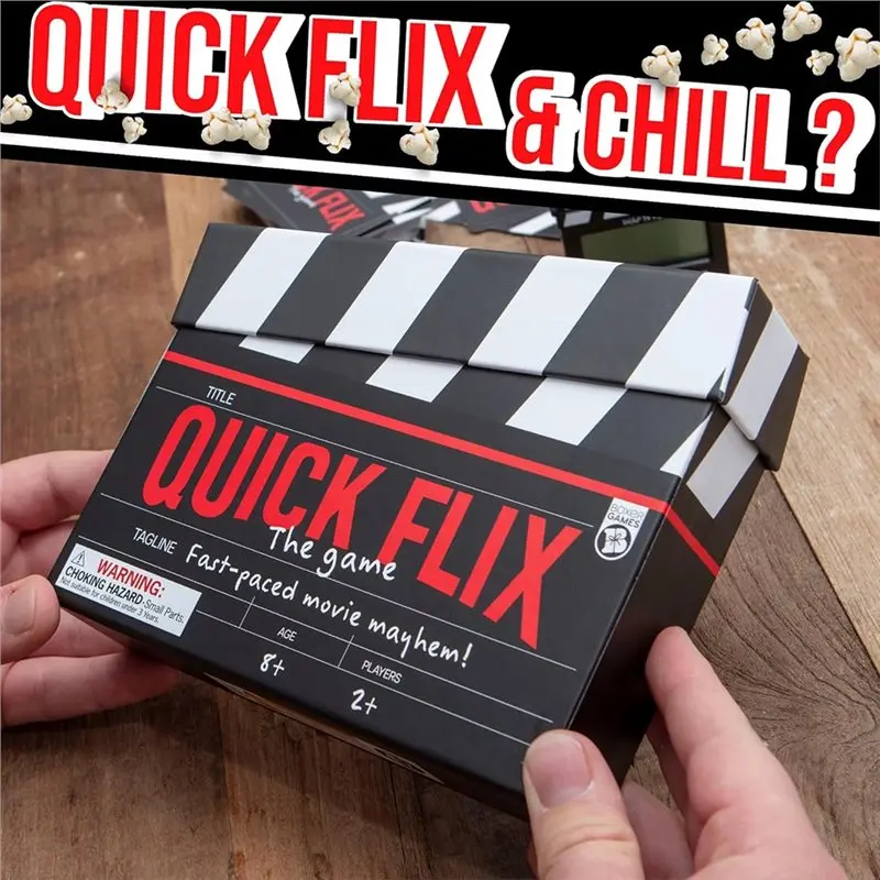 Подарки для любителей кино и киногурманов - Игра-викторина по фильмам Quick Flix Boxer - Веселая семейная игра для вечеринок и киносессий (art.: 3920dbbecc8d3) - 3920dbbecc8d3
