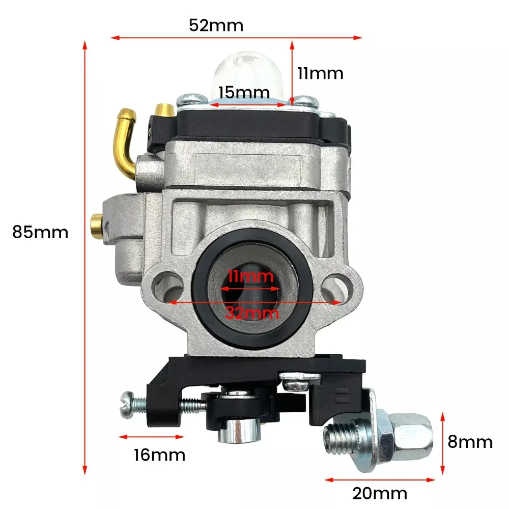 Металлический прочный карбюратор для газонокосилки серебристый 11 мм аксессуары