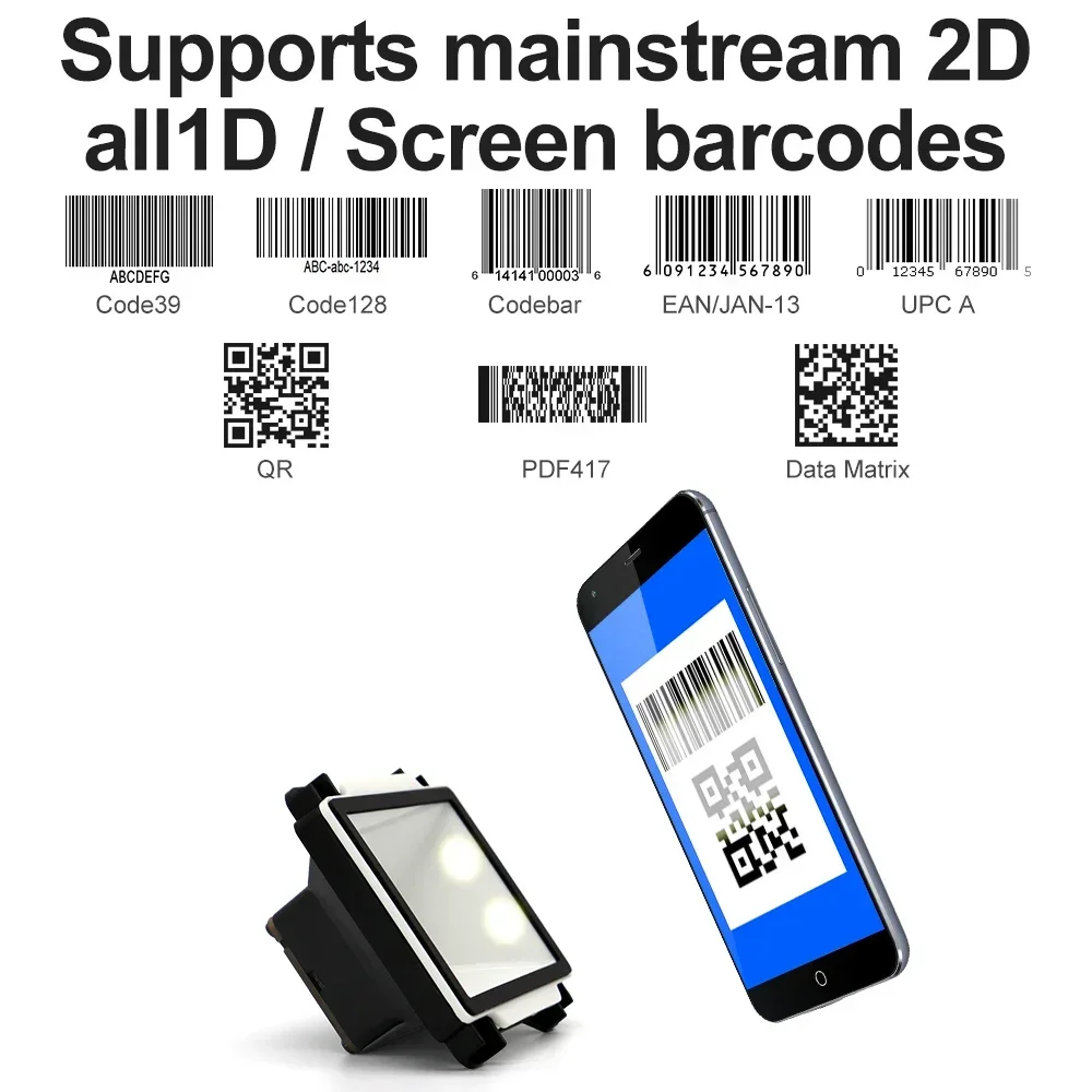 Фото Новый модуль сканера штрих-кодов Xincode Mini 2D для Arduino, встраиваемый настенный считыватель QR и штрих-кодов, модуль RS232 TTL для киосков №4