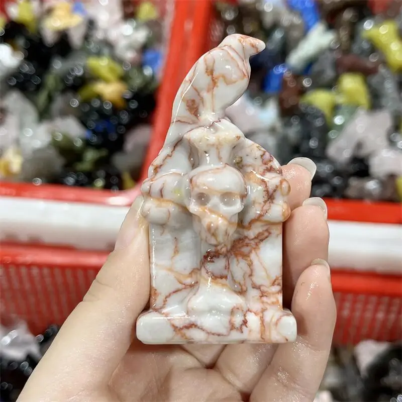 Натуральный красный камень из сети перекрестная вырезка надгробие на Хэллоуин