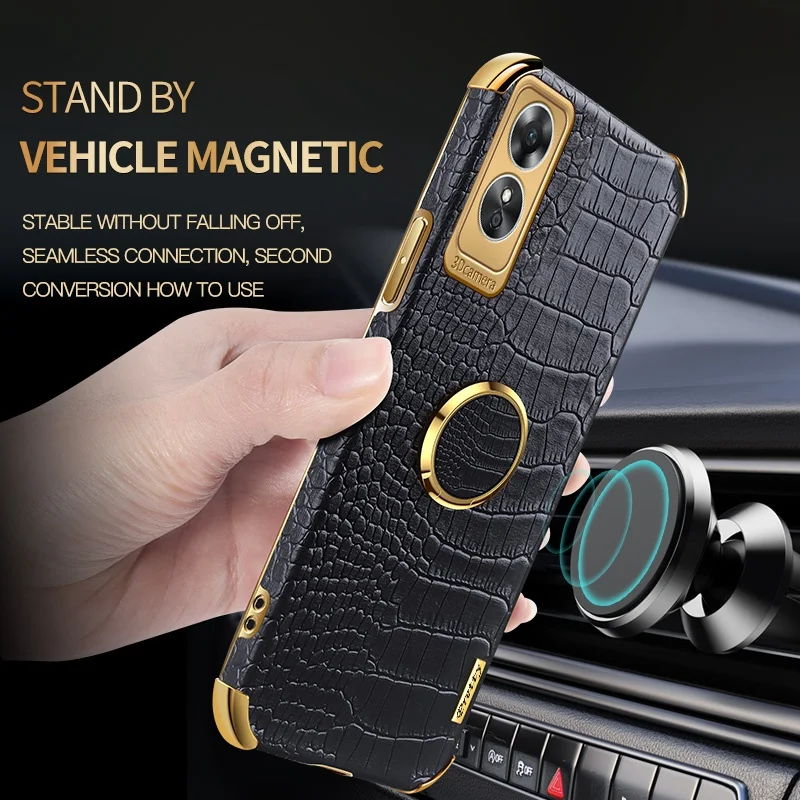 Роскошный чехол для OPPO Reno 8T 4G A17 A58 A97 задняя крышка кольцо-держатель силиконовый A1