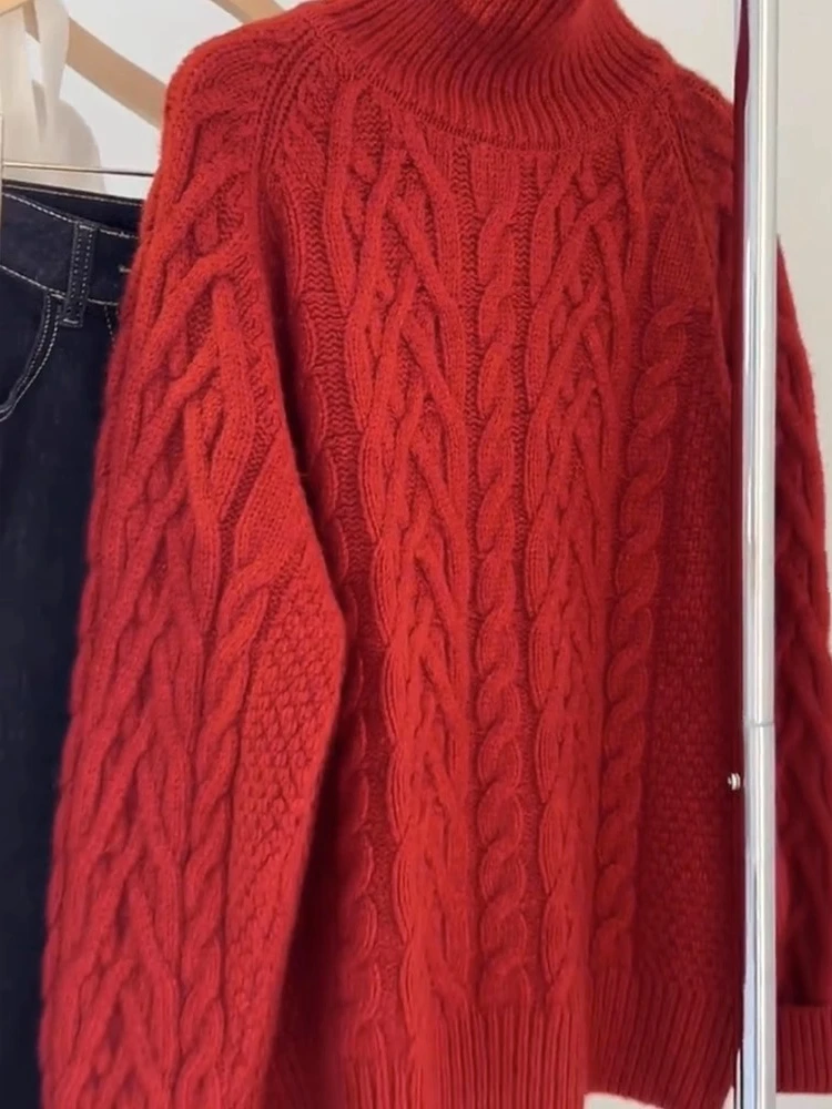 Красный свитер Twist Женский европейский товар Популярный изысканный