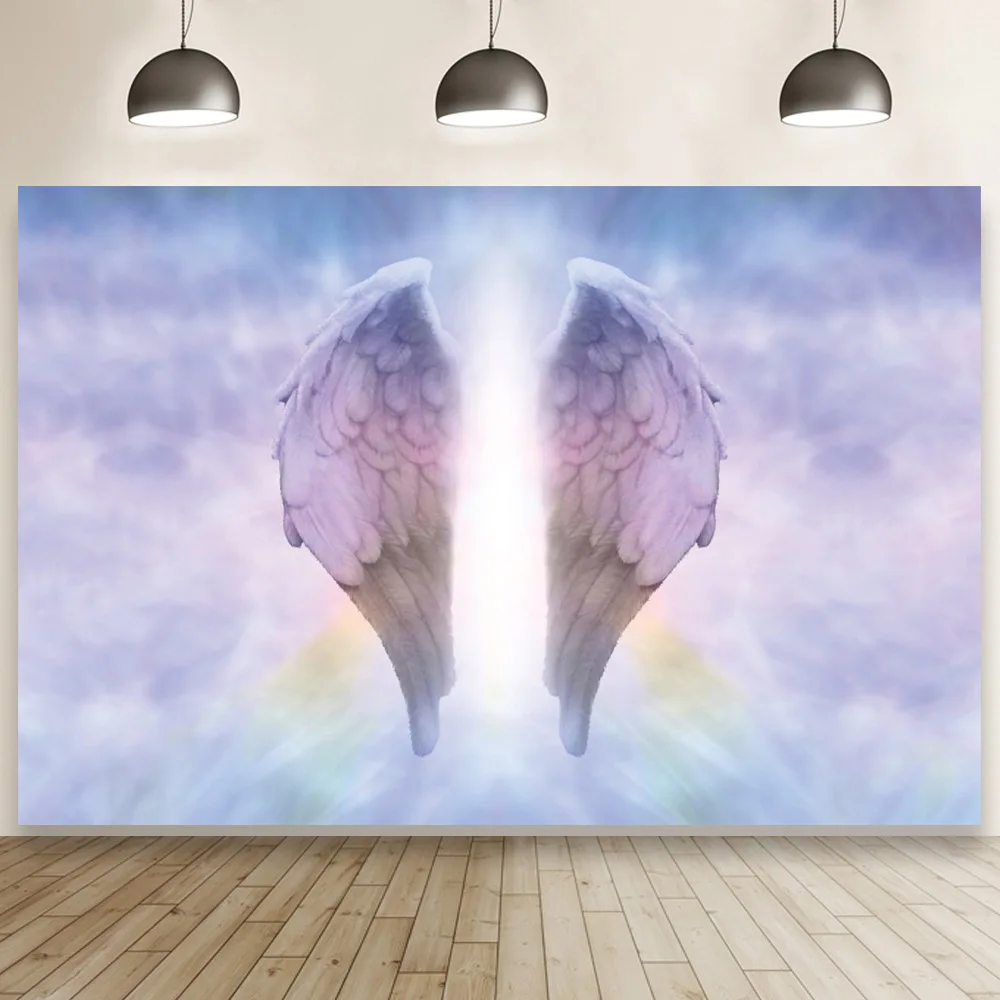 

Angel Wings Photography Background Children Birthday Party Glitter Photo Home Decoration Booth Backdrops Studio Poster