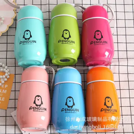 Cartoon Stainless Steel Penguin Thermos Cup Kids Cute Water Bottle Creative Gift Portable Children's | Дом и сад