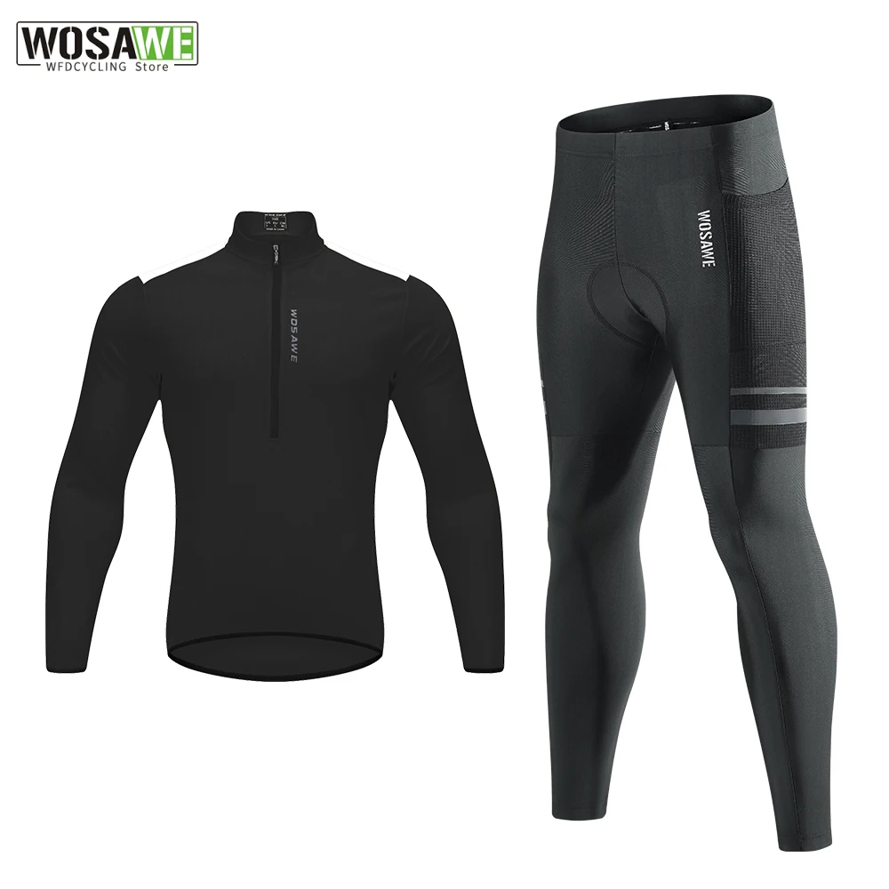 

WOSAWE Men Cycling Jersey Bike Shirt Downhill Jersey Mountain Bicycle Clothing Breathable Anti-slip Long Pants