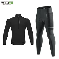 wosawe men cycling jersey bike shirt downhill jersey mountain bicycle clothing breathable anti slip long pants