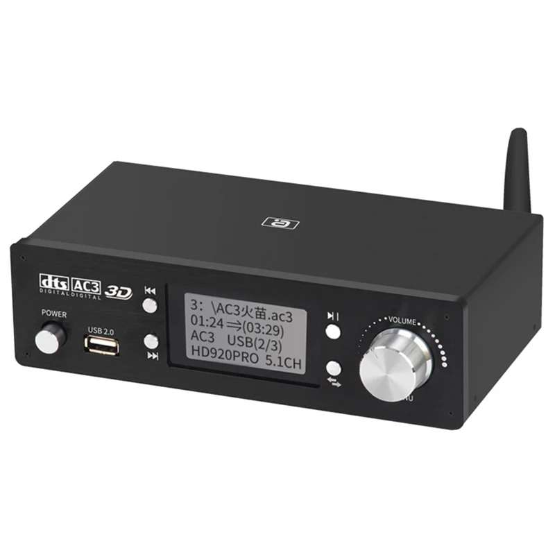 

HD920PRO 5.1CH HD Audio Decoder Bluetooth 5.0 Reciever Dolby Atmos DTS AC3 4K 3D Converter SPDIF ARC PCUSB DAC