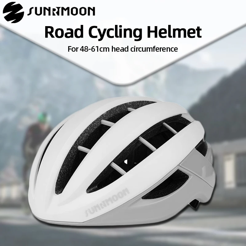 

Sunrimoon Road Cycling Helmet Aerodynamics Breathable Bicycle Helmet Integrated 48-61cm Sturdy Anti-collision Adult Bike Helmets