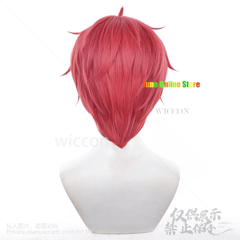 Hot New Anime Dandadan Cosplay Jin Enjoji Wigs Jiji Red Short Hair Earrings Accessory For Halloween Party Women Men Props