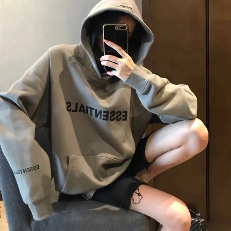 

Women ESSENTIALS Hoodie Wool Oversized Best Quality Fashion Sweatshirt Kanye West Hip Hop 100% Pure cotton Women clothing Couple