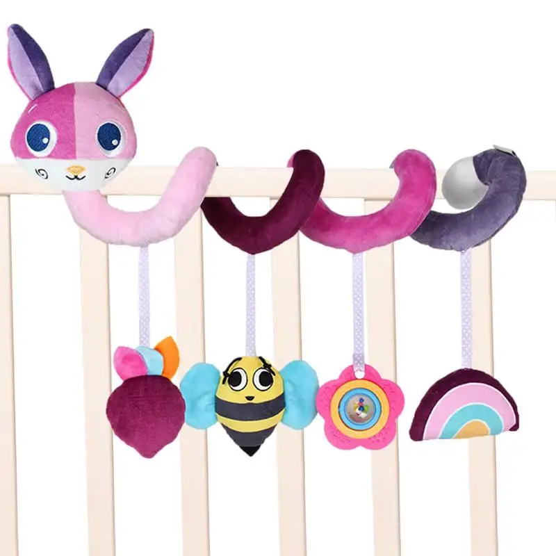 

Spiral Plush Toys Baby Spiral Rattle Toy With BB Squeaker And Sound Paper Lovely Rattle Mobile Toy For Kids Babies Cartoon