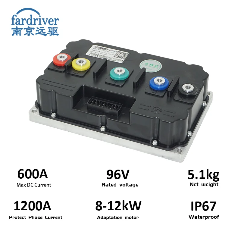 Фото Контроллер FarDriver ND961200 600A синусоидальный с Bluetooth и USB для электросамокатов, мотоциклов и двигателей BLDC 8-12 кВт №3