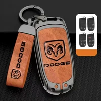 alloy car key case cover shell fob with keychain for dodge ram 1500 journey charger dart challenger chrysler car key keychain