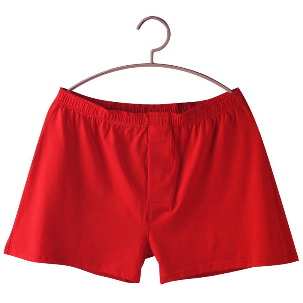 Casual Boxer Briefs Man Breathable Underwear Bulge Pouch Underpants Red Lucky Panties Man Soft Knickers Boxer Trunks Loose Short