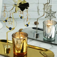 rotating modern candels holder luxury nordic metal scented clear candles table tabl vases wed cute bougeoir tealight holder