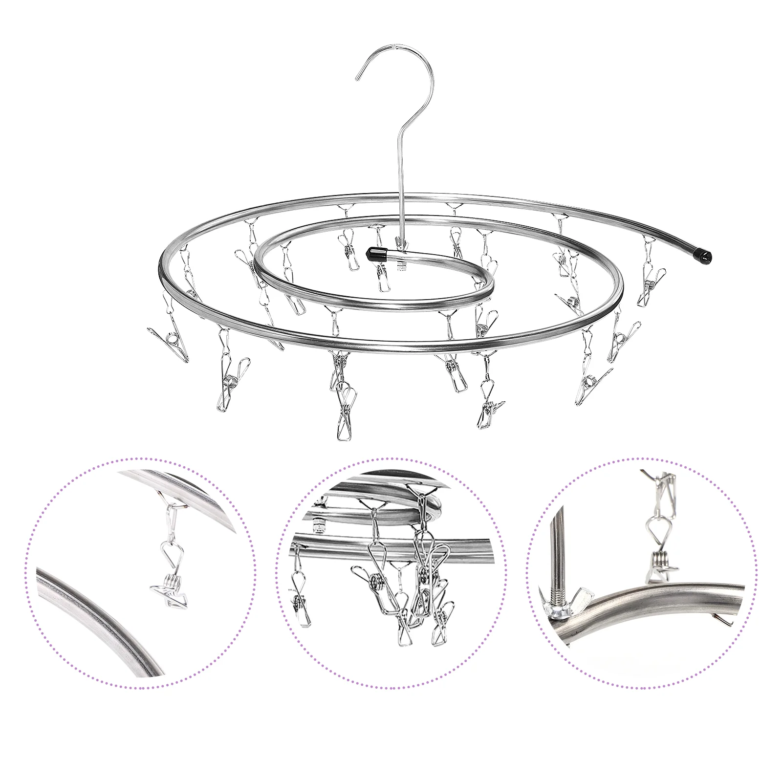 

1Pc Stainless Steel Spiral Shape Drying Rack Hanger Holder for Bed Sheet Cover