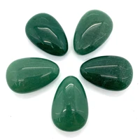 1pc green aventurine water drop shaped natural semi precious cabochons diy making necklace earrings jewelry accessions 31x46mm