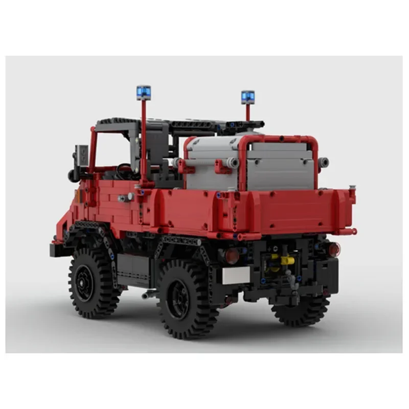 MOC-166417 U411 Fire Truck with Trailer Assembly Splicing Building Block Model 3825 Parts Kids Blocks Toy Gift