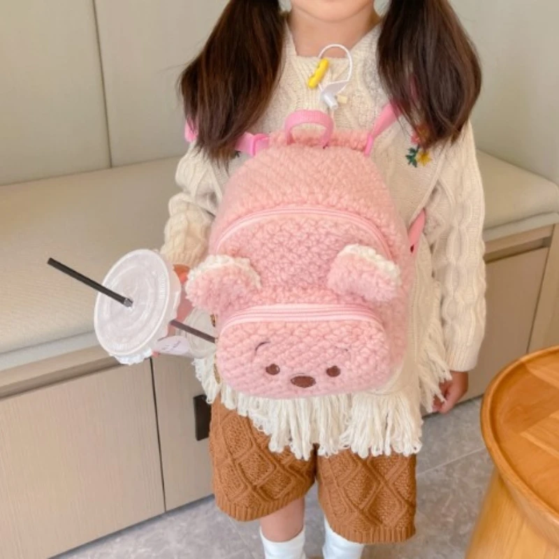 

Cute Coin Purse Kindergarten Bag Little Woolen Eared Rabbit Children Holiday Backpack Plush Toy Children Birthday Festival Gift