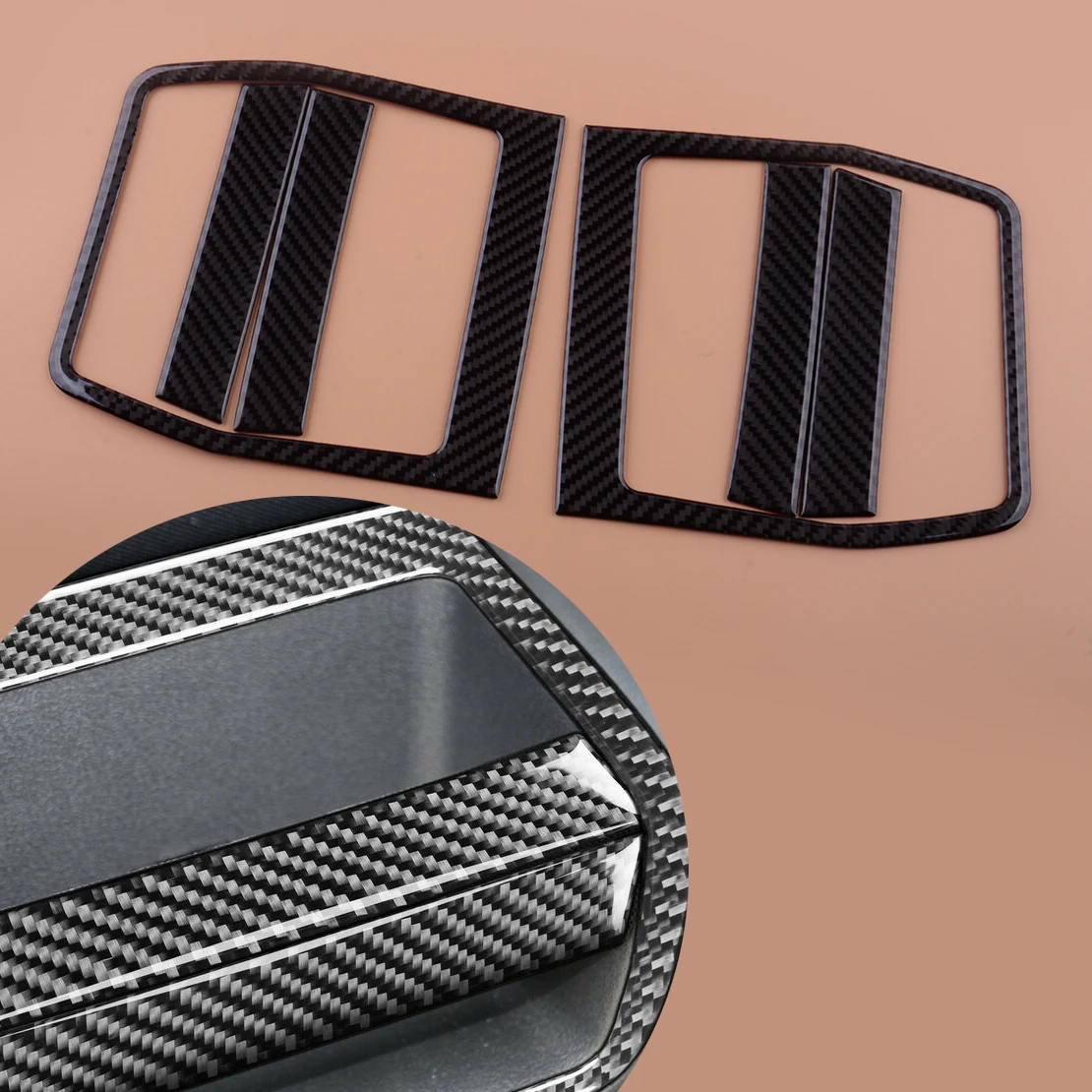 

6Pcs/Set Interior Door Pusher Panel Cover Trim Fit For Dodge Challenger 2008 2009 2010 2011 2012 2013 2014 Black Carbon Fiber