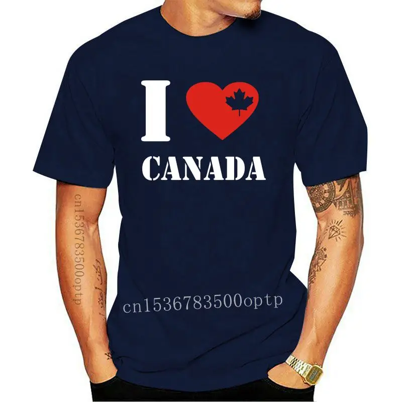 

Camiseta Canadá-corazón y Cuerno-Negro-S a 3XL-hoja de arce canadiense