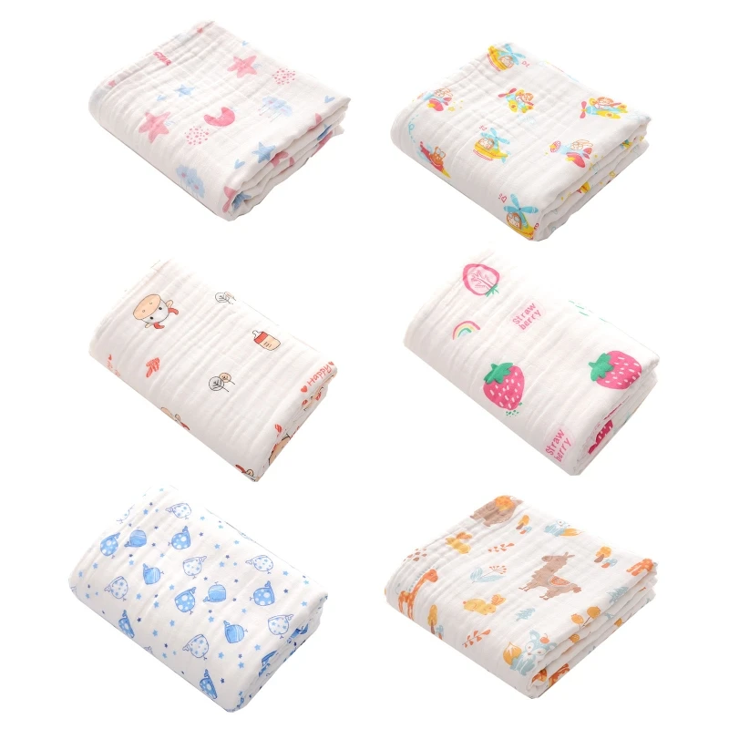 

Baby Swaddle Wrap 6-layers Pure Cotton Gauze Receiving Blanket Muslin Quilt Bath Towel Infant Stroller Cover Newborn