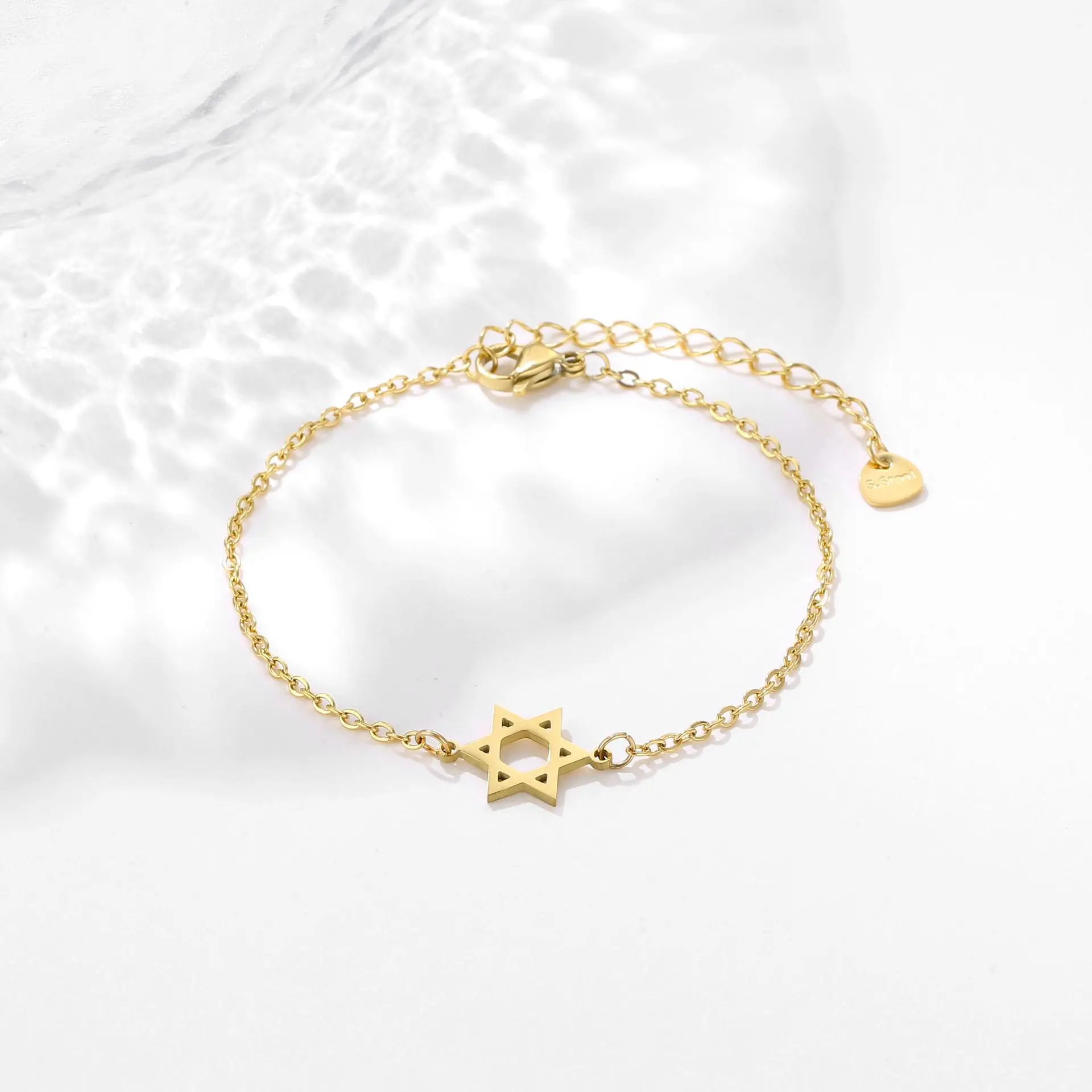 Винтажный браслет-цепочка со звездой Давида, простое ювелирное изделие для рук для женщин, еврейский Маген, Давид, гексаграмма, браслет на руку