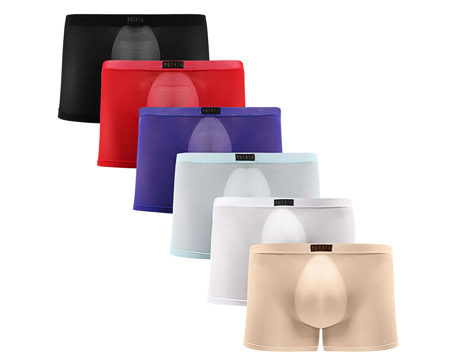 Tyhengta Men's Trunks Underwear Silk Boxer Briefs Short Leg Soft Ice Silk Briefs