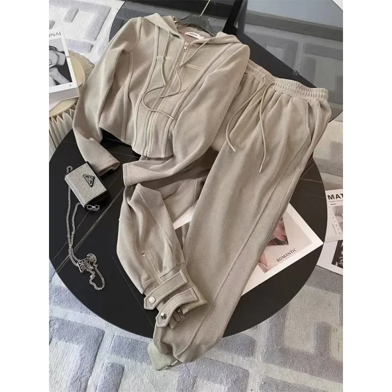 Модный повседневный женский комплект спортивной одежды 2024 осень-зима Новое