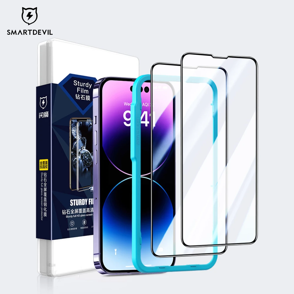 SmartDevil 10H Diamond Screen Protectors For iPhone 14 13 12 Pro Max Glass For iPhone 13 12 mini Full Cover HD Anti Blue Ray
