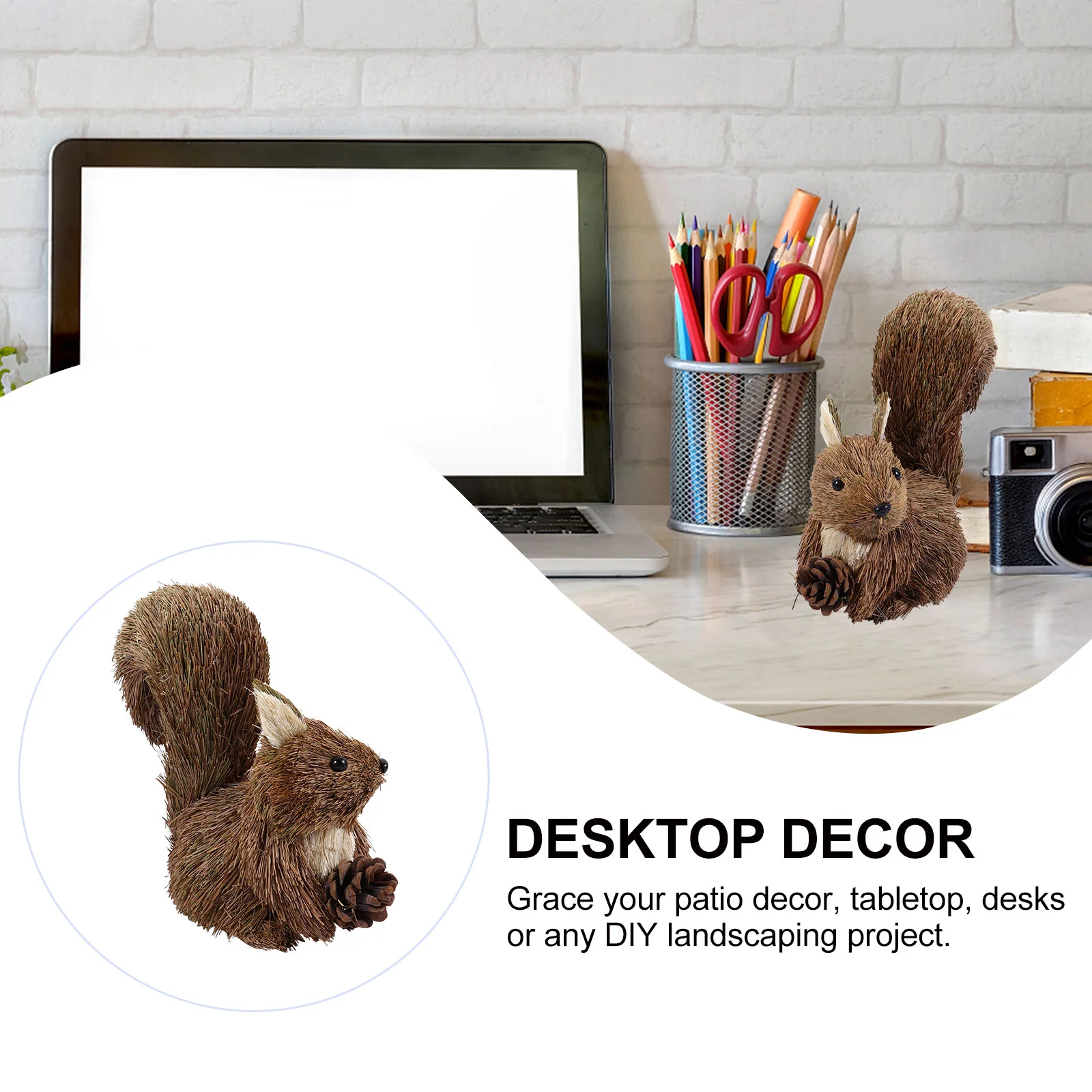 Маленькая белка Рождественский соломенный орнамент Газон Хэллоуин украшения