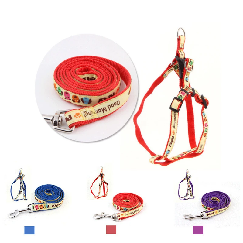 

Dog Leash Chest Harness Set Pet Nylon Harness Strong Durable Explosion-Proof Medium Large Dog Supplies Arnes Perro