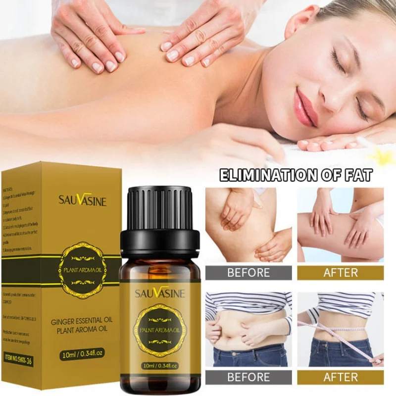 

10ml Ginger Body Slimming Essential Oil Belly Drainage Promote Metabolism Body Shaping Fat Burning Massage SPA Stress Relax