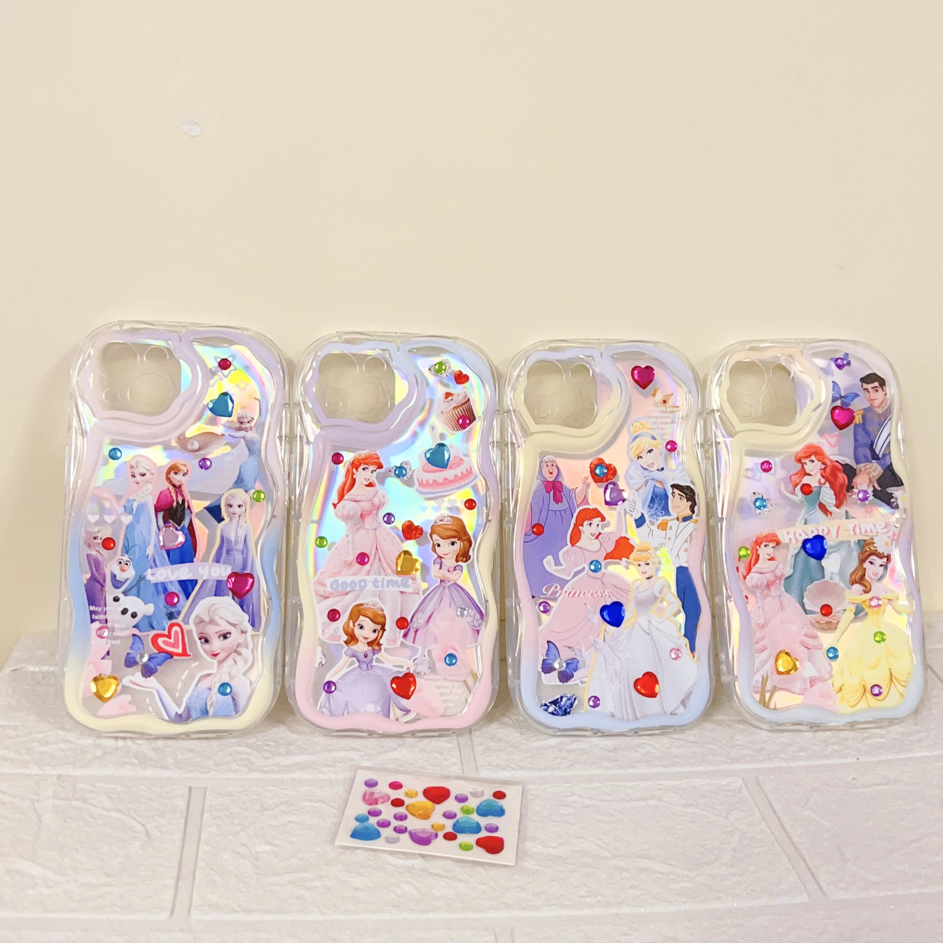 

Cartoon Disney Ariel Princess Luxury Glitter Laser Phone Case for IPhone 14 13 12 11 Pro Max X XR XS MAX 7 8Plus Back Cover Girl