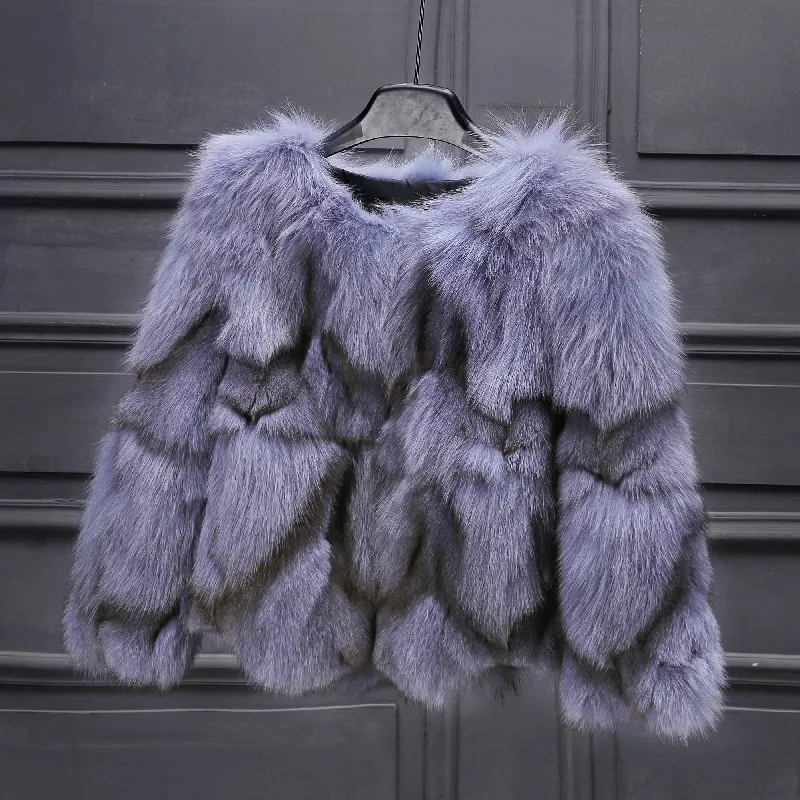 Fur Coat Women's New Young Round Neck Fashion Short Fox Fur Fur Jacket Trendy