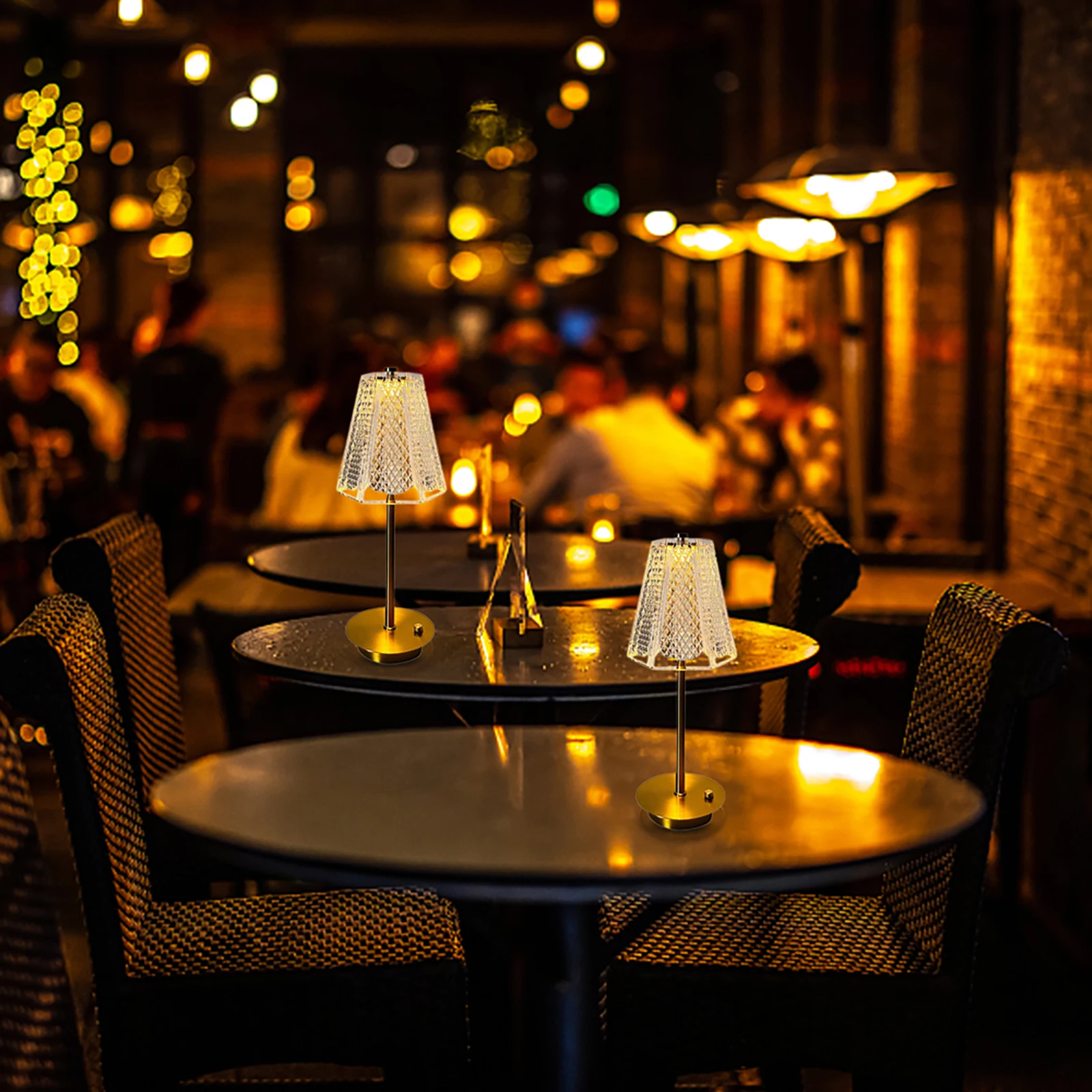 

USB Table Light Rechargeable Wireless Eye Protection Lamp Dimmable 3 Light Colors Built-in 1500mAh Battery for Restaurant Hotel