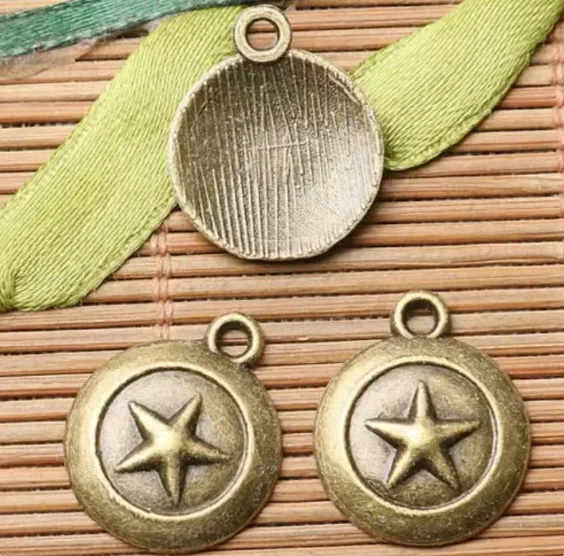 12 шт. 16 мм подвески из сплава matel старинное серебро/бронза круглая форма со
