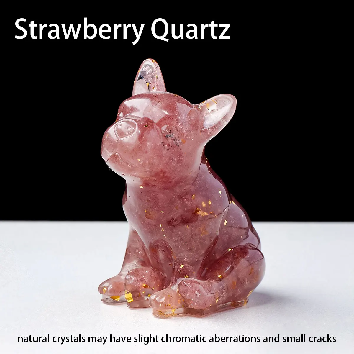 

1 шт., натуральный кристалл, гравий, статуя собаки, капельница, смола, камень Рейки, фэншуй, креативная скульптура, украшение для кабинета, дома