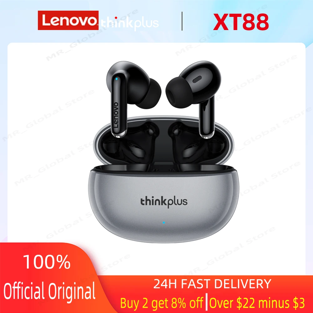  TWS-наушники Lenovo XT88 с поддержкой Bluetooth 5,3 и сенсорным управлением 