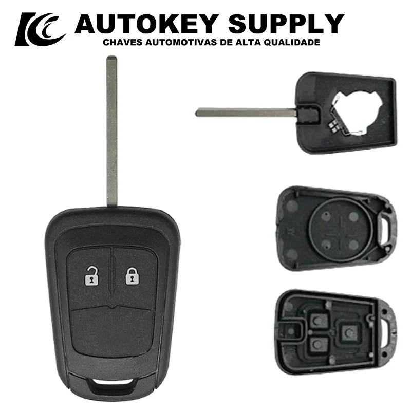

Autokeysupply AKGMF105 Корпус дистанционного ключа 2, 3-кнопочный брелок для автомобиля с логотипом для Chevrolet