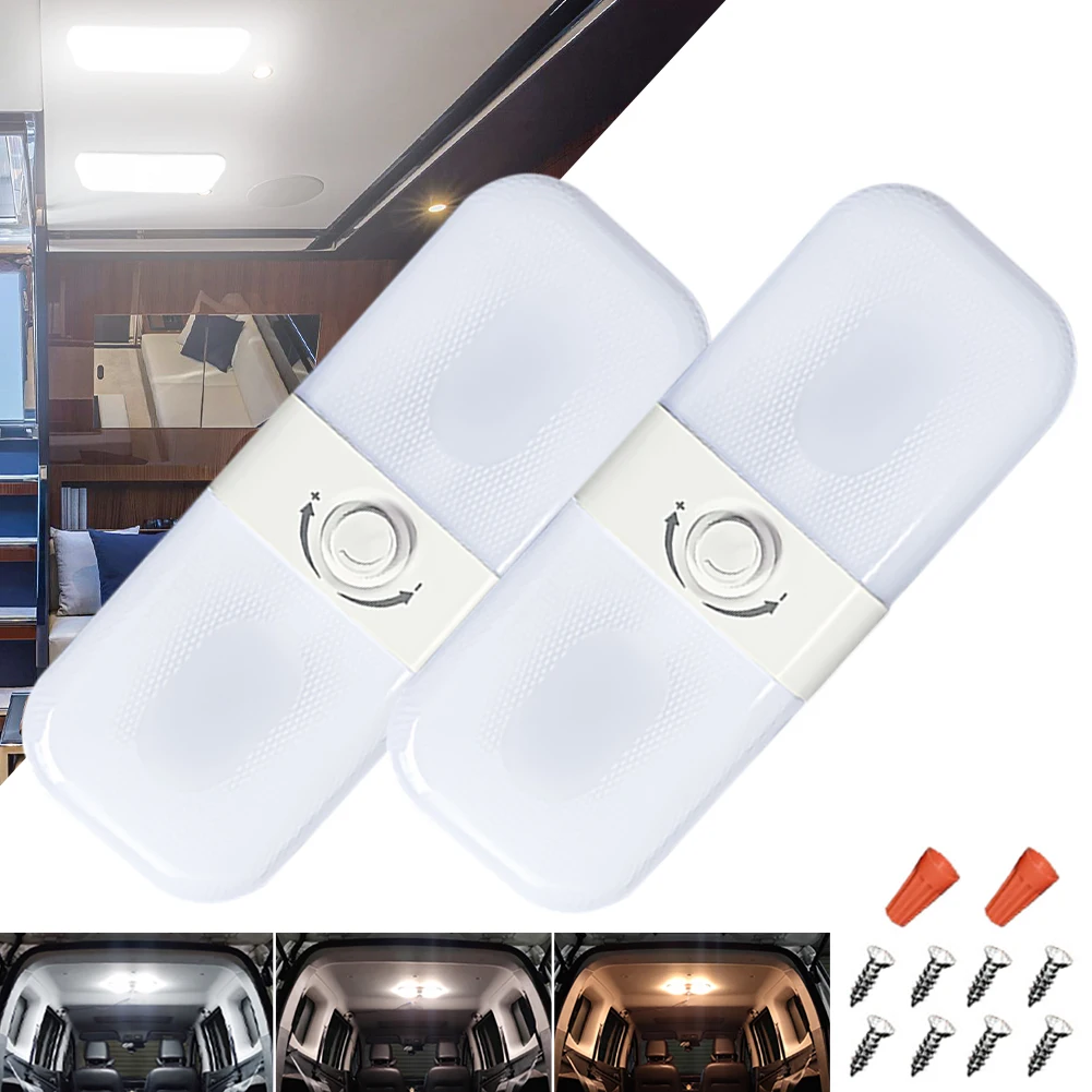 

1Pcs RV Dome Light Interior Light 120LED 1700LM Ceiling Reading Light for Camper Trailers Boats 3 Color White Amber Dimmable