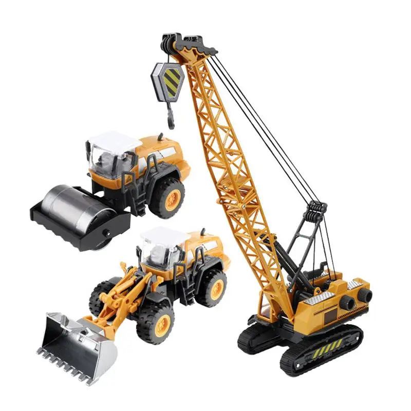 

3Pcs Children Engineering Car Toys Plastic Construction Excavator Tractor Dump Truck Bulldozer Models Kids Boys Mini Gifts