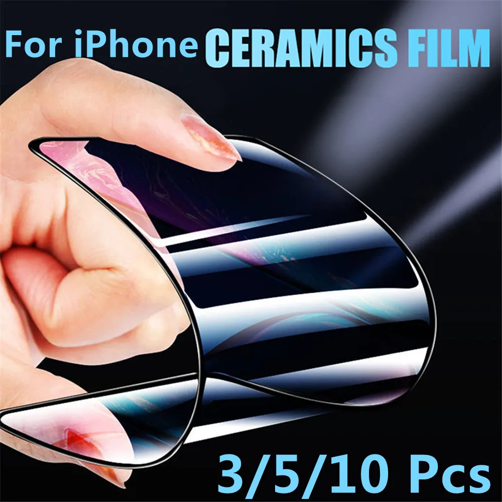 

3-10Pcs Soft Ceramic Film For iPhone 13 12 11 Pro mini SE3 X XS Max XR 6 7 8 Plus iphoneSE 2022 HD Screen Protector Not Glass
