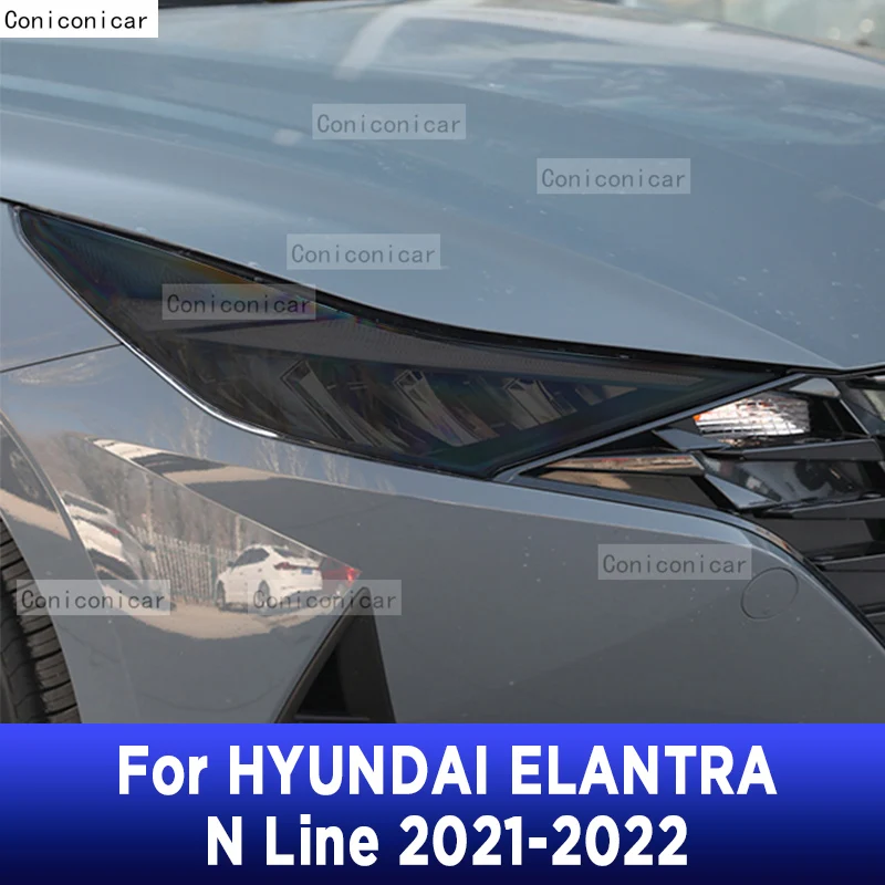 

For HYUNDAI ELANTRA N Line 2021-2022 Car Exterior Headlight Anti-scratch Front Lamp Tint TPU Protective Film Repair Accessories