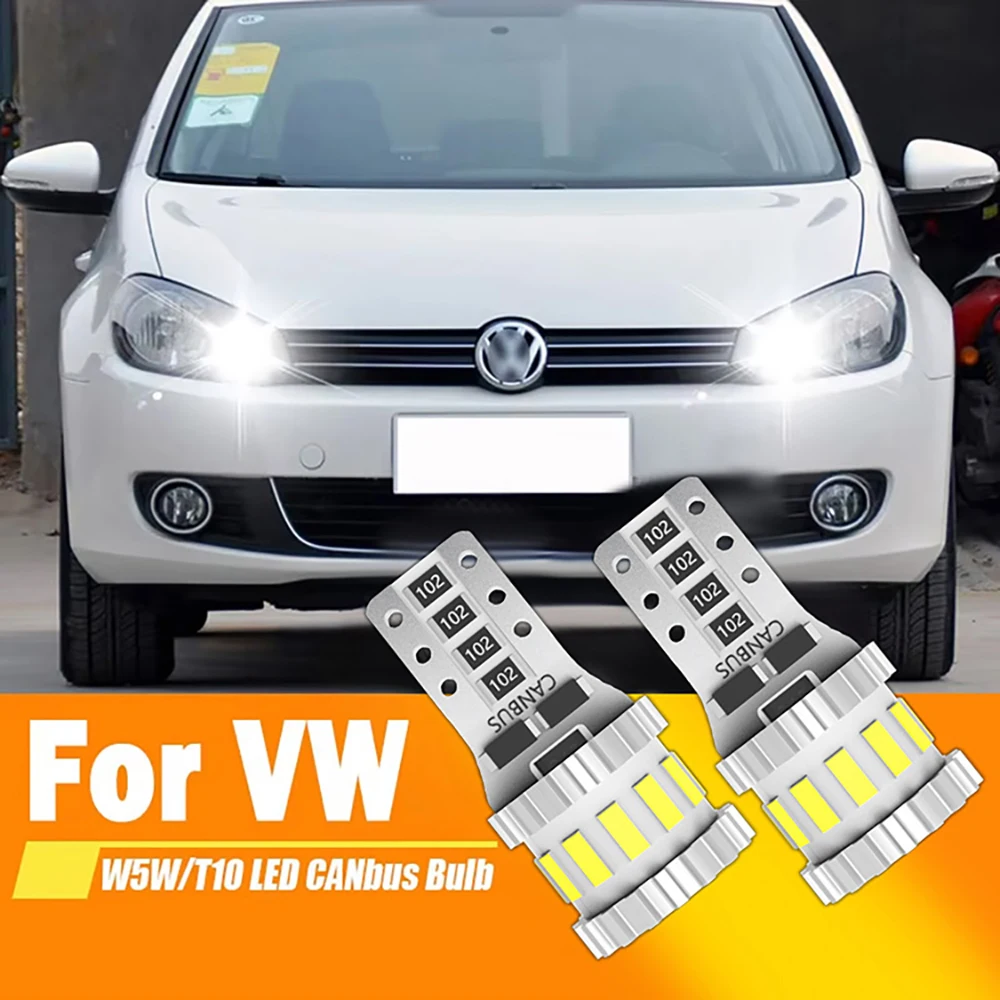 Фото 2x для VW Golf mk3 mk4 mk5 mk6 3 4 5 6 Passat B5 B5.5 B6 B7 B8 CC Polo 6r Touran Caddy 2 светодиодные габаритные фонари W5W T10 Canbus №1